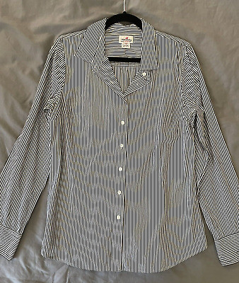 J.Crew Haberdashery Black and White Striped Button Up - size medium tall  | eBay | eBay US