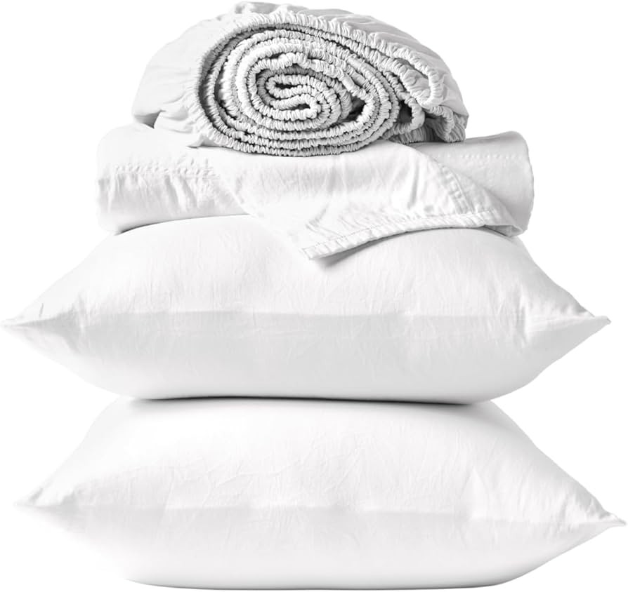 Coyuchi Classic Sateen Sheet Set Queen, Alpine White, 100% GOTS Certified Organic Cotton, Silky S... | Amazon (US)