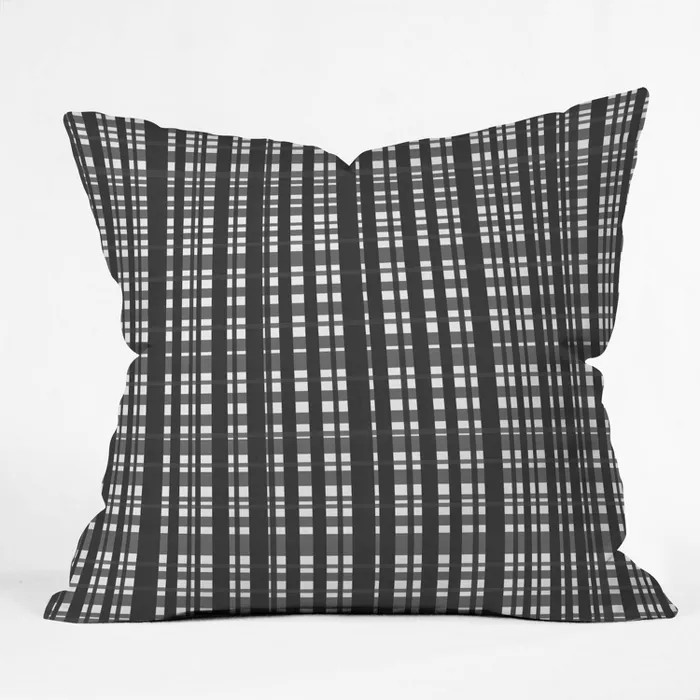 16"x16" Lisa Argyropoulos Holiday Plaid Modern Coordinate Square Throw Pillow Black/White - Deny ... | Target