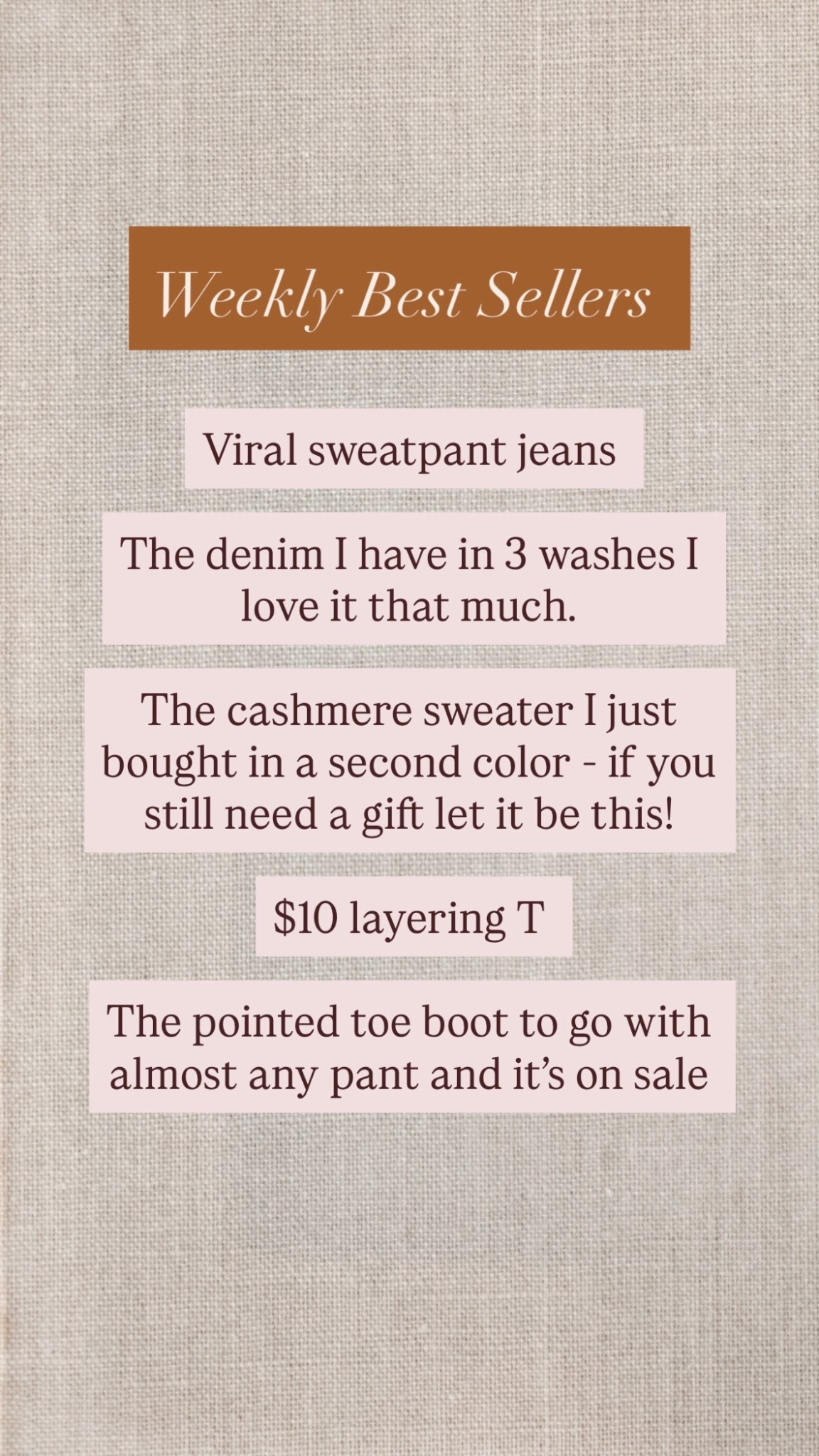 Weekly top 5 best sellers 

#LTKmomlife #LTKGiftGuide