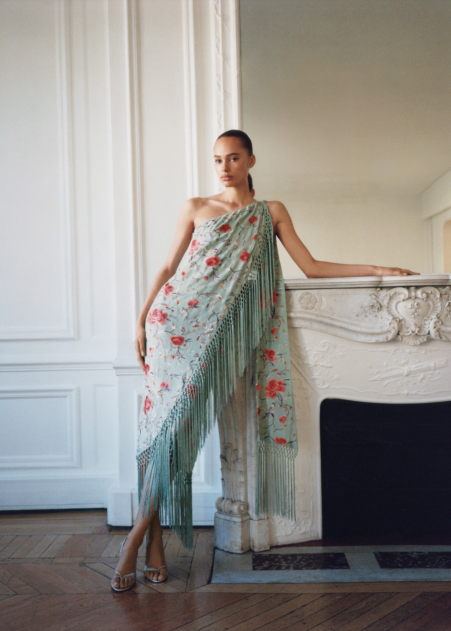 Asymmetrical dress with embroidered fringes - Women | MANGO USA | Mango (US/MX/AU)