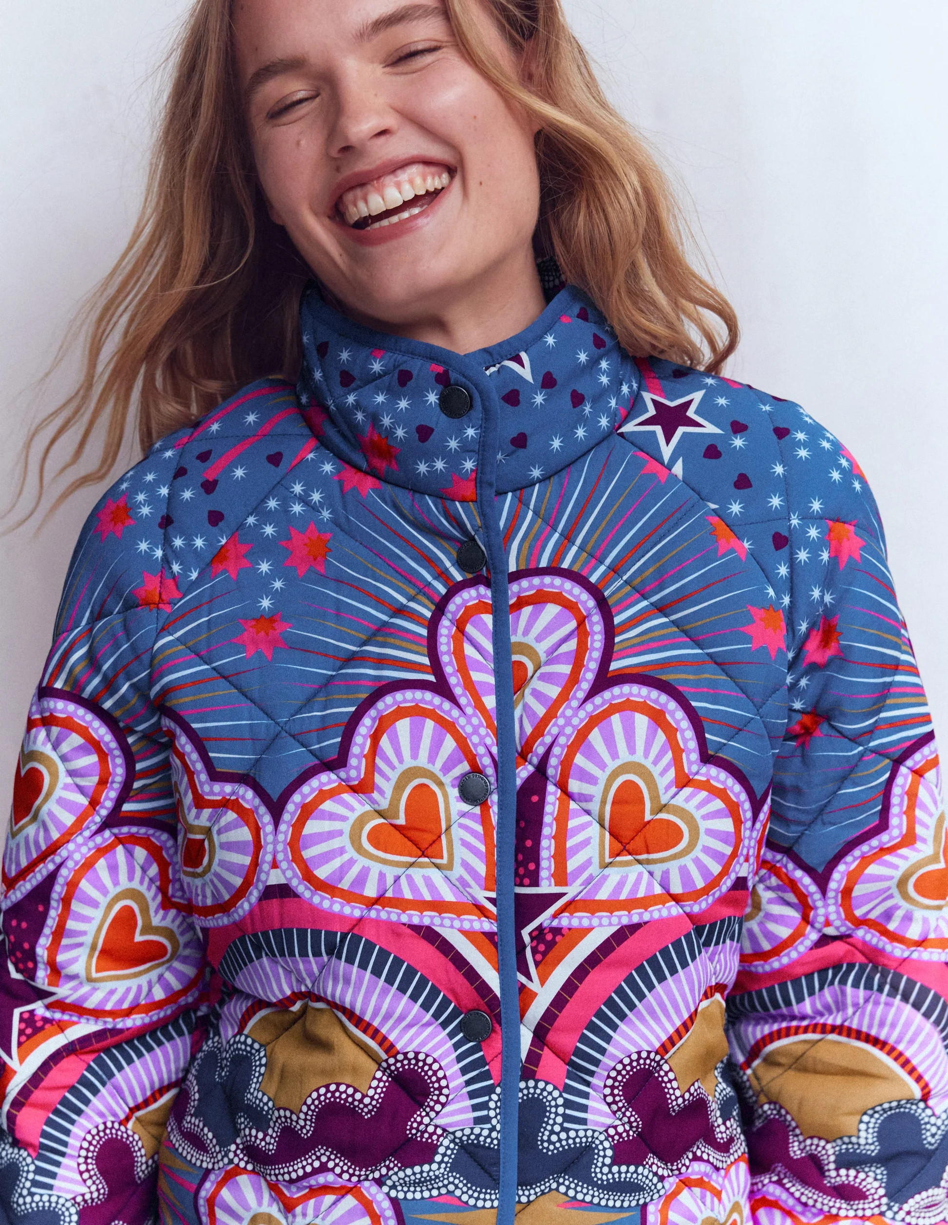 Printed Quilted Jacket-Multi, Conversational | Boden UK