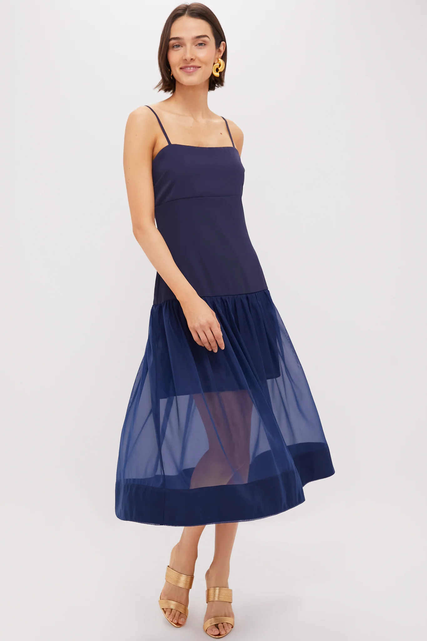 Navy Drop Waist Dawson Midi Dress | Tuckernuck (US)