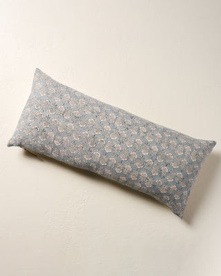 Flora Silver Blue Large Lumbar Pillow | Magnolia
