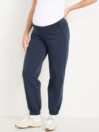 Maternity Dynamic Fleece Rollover Waist Joggers | Old Navy (US)