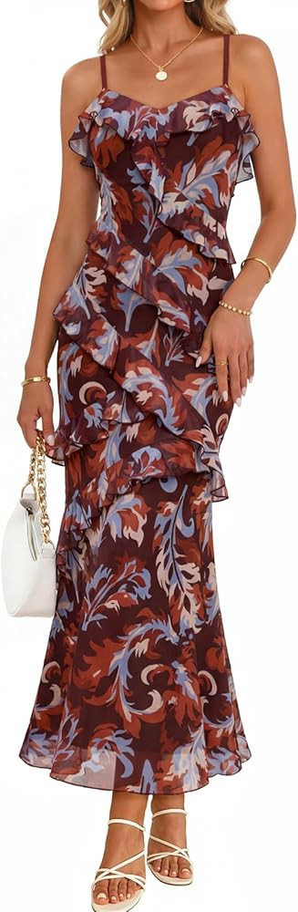 MEROKEETY Spring Wedding Guest Dress for Women 2026 Summer Floral Cocktail Party Beach Vacation R... | Amazon (US)