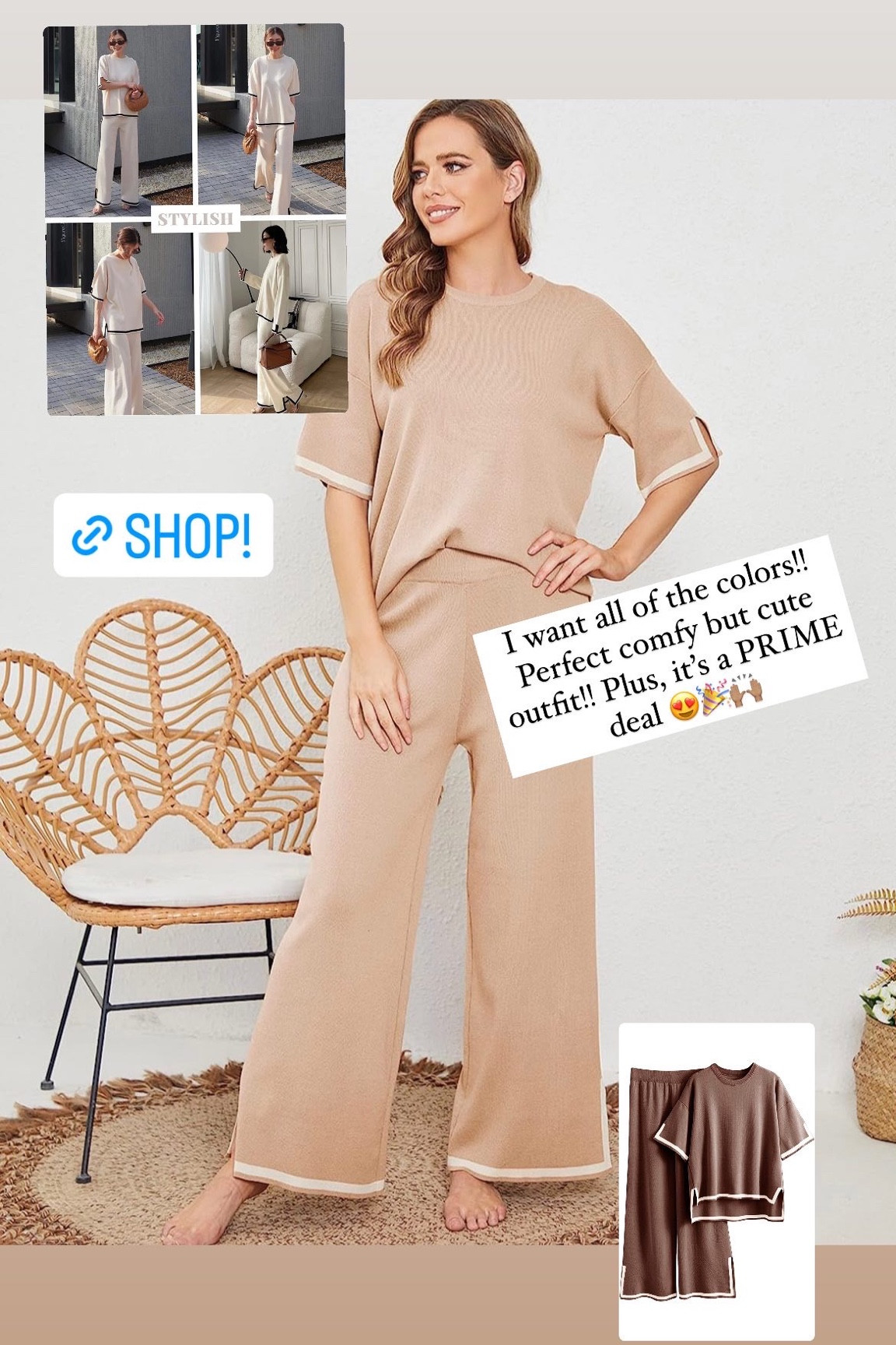 PRIME deal!!! Under $40. Comfy and cute. I have fallen in love with this set!! Most colors are deal priced at $31. 

#LTKsalealert #LTKxNSale #LTKxPrimeDay