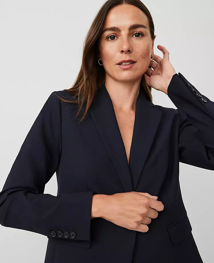 The Notched One Button Blazer in Seasonless Stretch | Ann Taylor