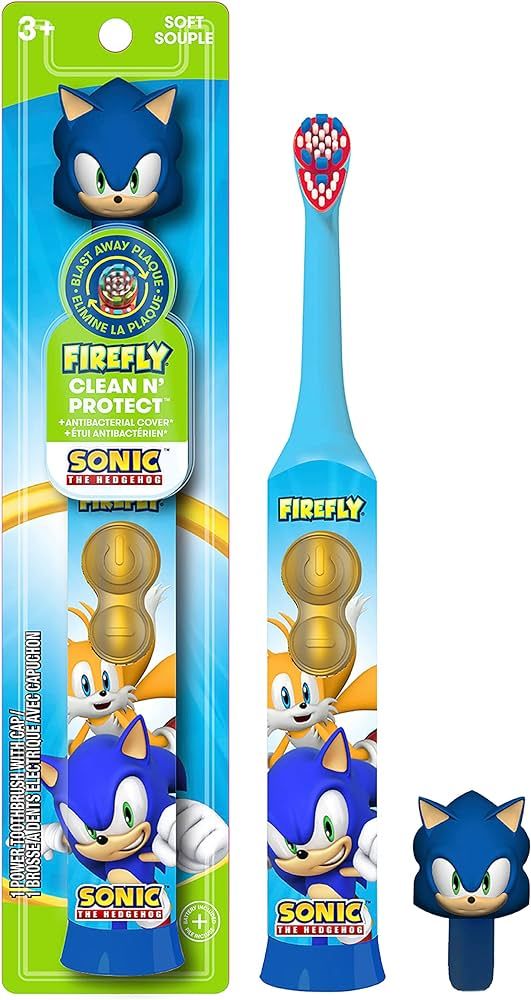 FIREFLY Clean N' Protect, Sonic The Hedgehog Toothbrush with 3D hygienic Cover, Premium Soft Bris... | Amazon (US)