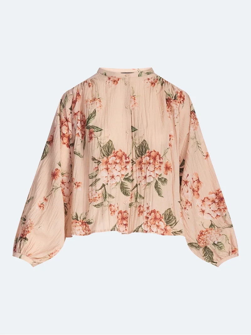 Scoop Women’s Blouson Sleeve Shirt, Sizes XS-4X | Walmart (US)