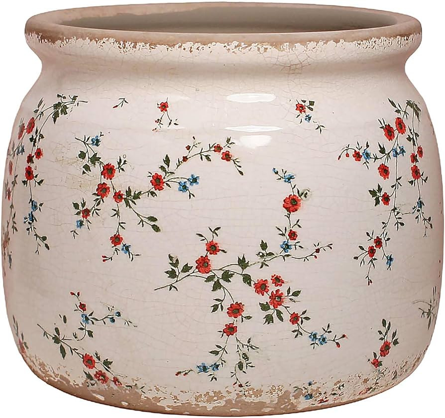 Cottagecore Ceramic Plant Pots, 6.29in French Country Floral Vase & Planters Indoor with Drainage... | Amazon (US)
