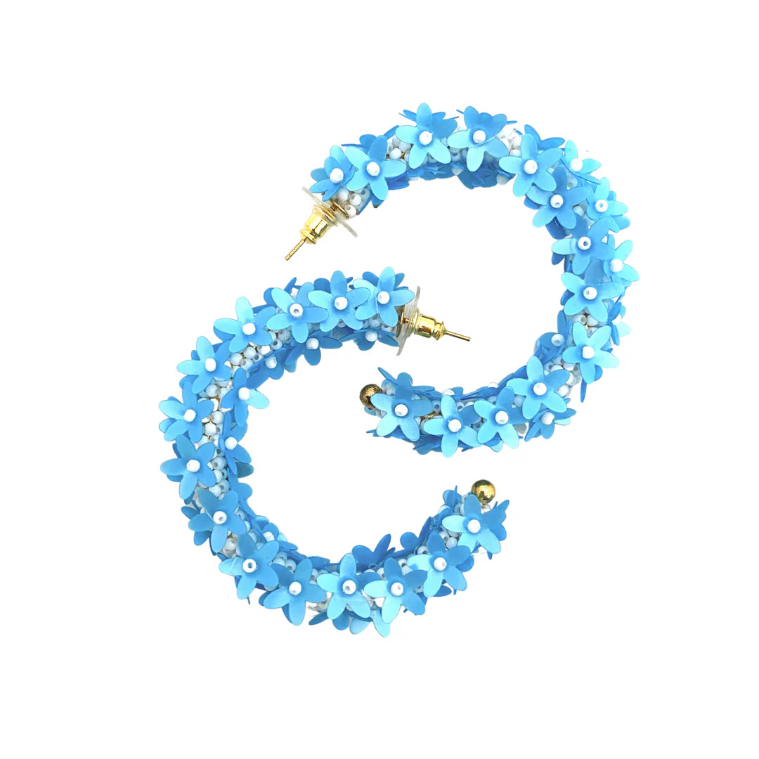 Flower Hoops in Blue Hydrangea | Beth Ladd Collections
