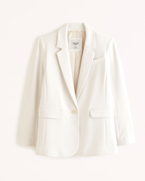 Women's Premium Crepe Blazer | Women's Clearance | Abercrombie.com | Abercrombie & Fitch (US)