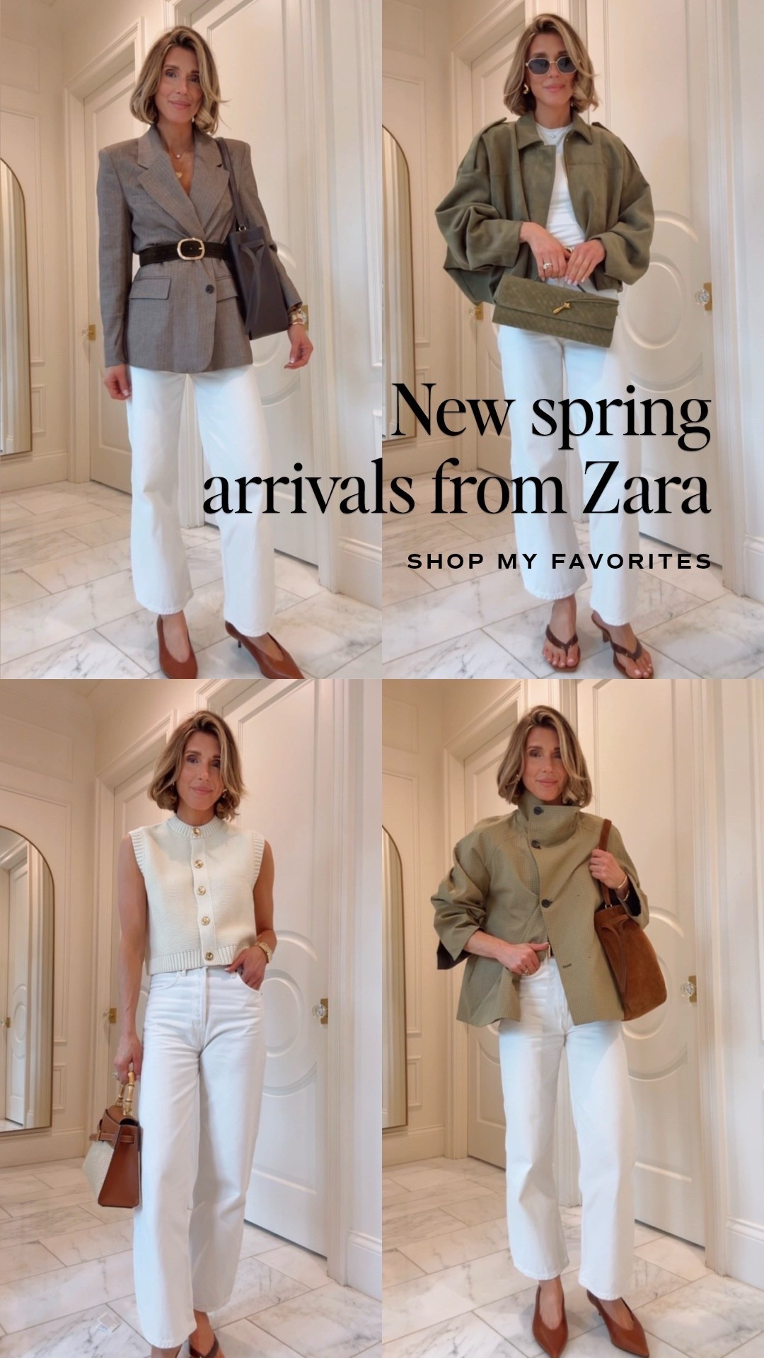 New arrivals for spring from Zara. I'm wearing size small in tops and size 2 /25 in bottoms 
