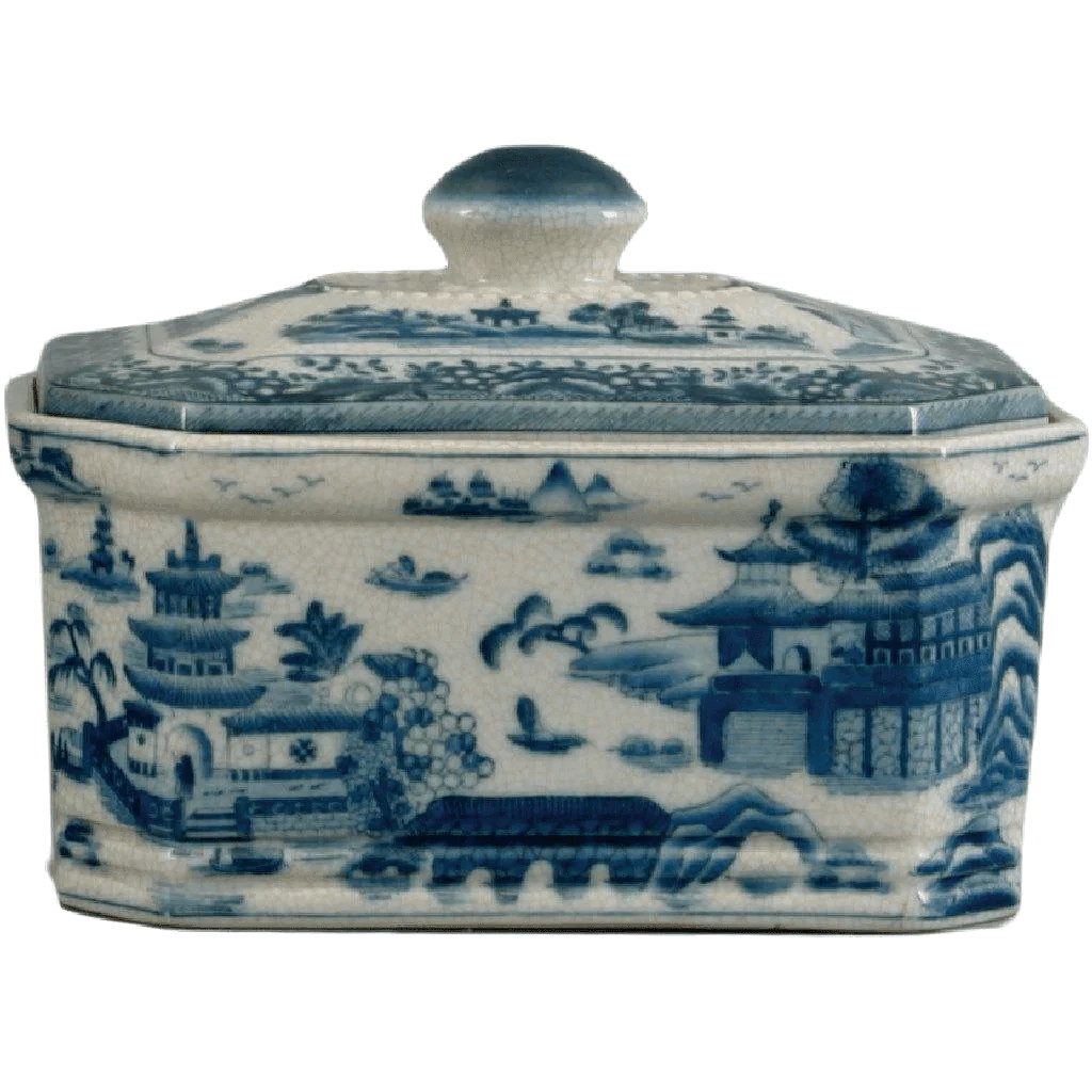 Blue and White Willow Porcelain Covered Box | The Well Appointed House, LLC