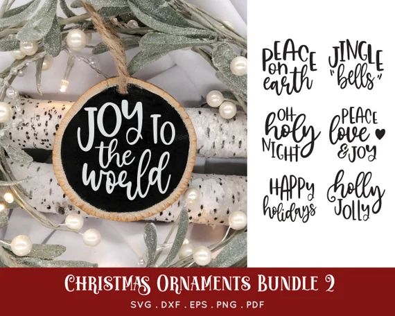 BUY 4 GET 50% OFF Christmas Ornament svg bundle 2 - merry christmas svg dxf pdf png eps - hand le... | Etsy (US)