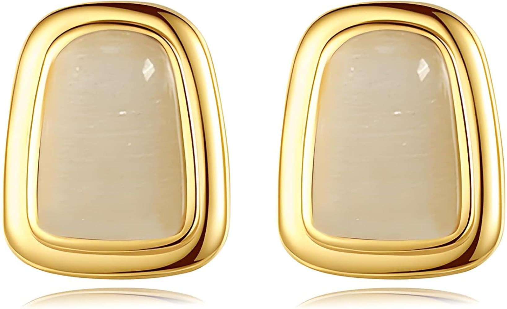 Chunky Gold Square Earrings for Women Boho Vintage Geometric Stone Earrings Big Square Earrings S... | Amazon (US)