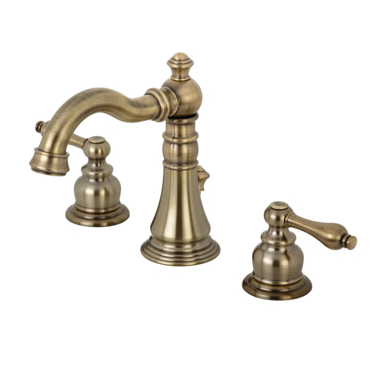 Kingston Brass English Classic Two-Handle 3-Hole Deck Mount Widespread Bathroom Faucet with Pop-U... | Wayfair North America