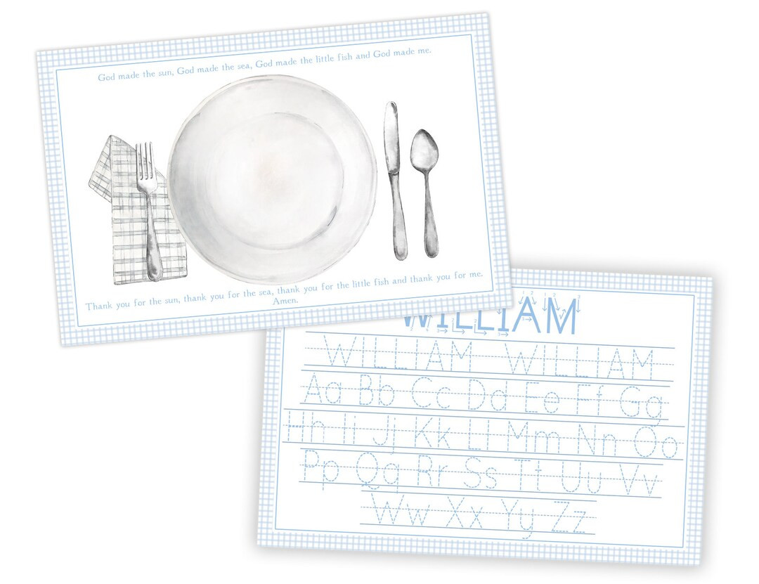 Kids Placemat | Laminated Placemat | Personalized Placemat for Kids | Learning Letters Placemat |... | Etsy (US)