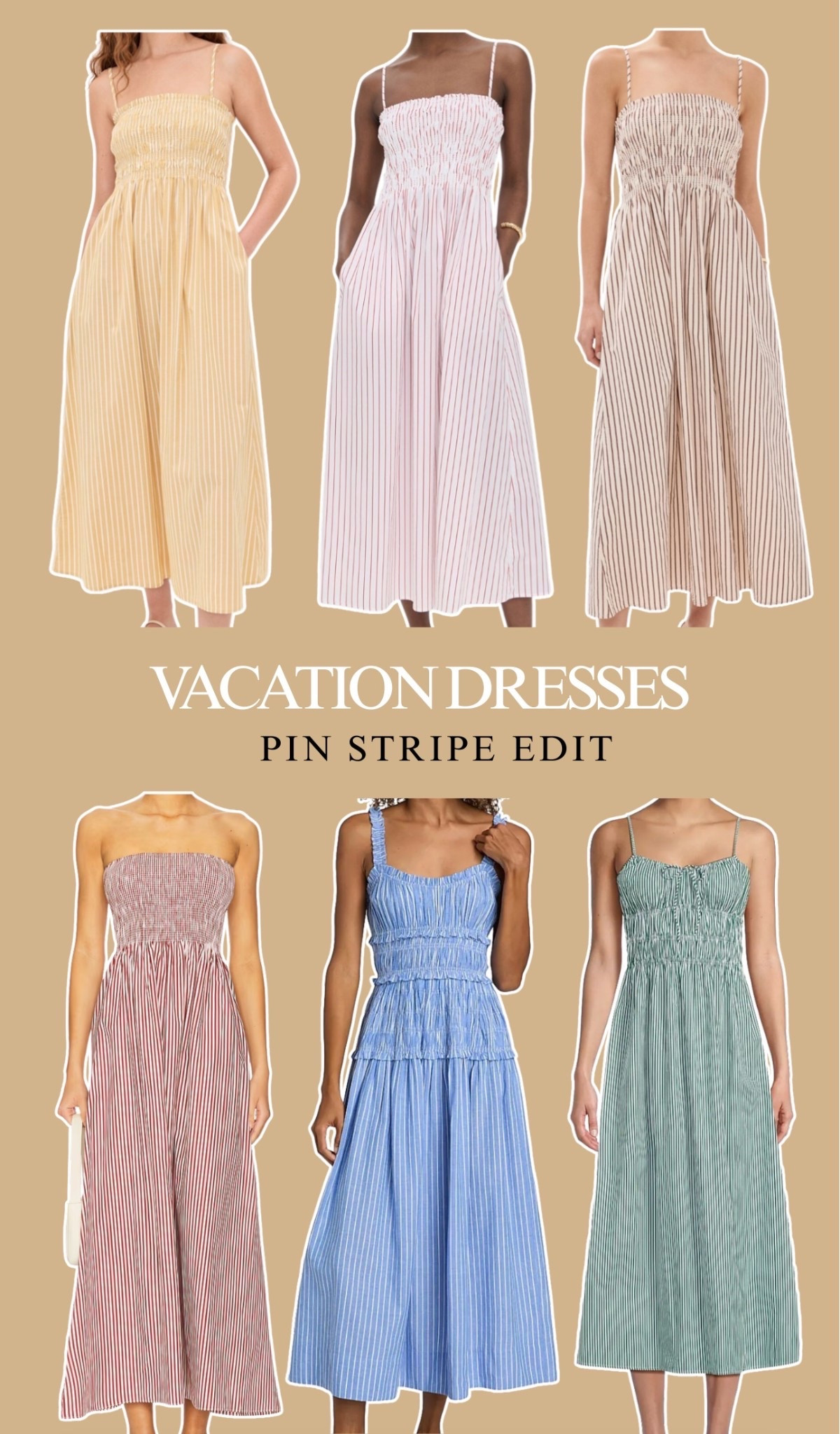 Pin stripe vacation dresses! 


#LTKSeasonal #LTKHoliday #LTKTravel
