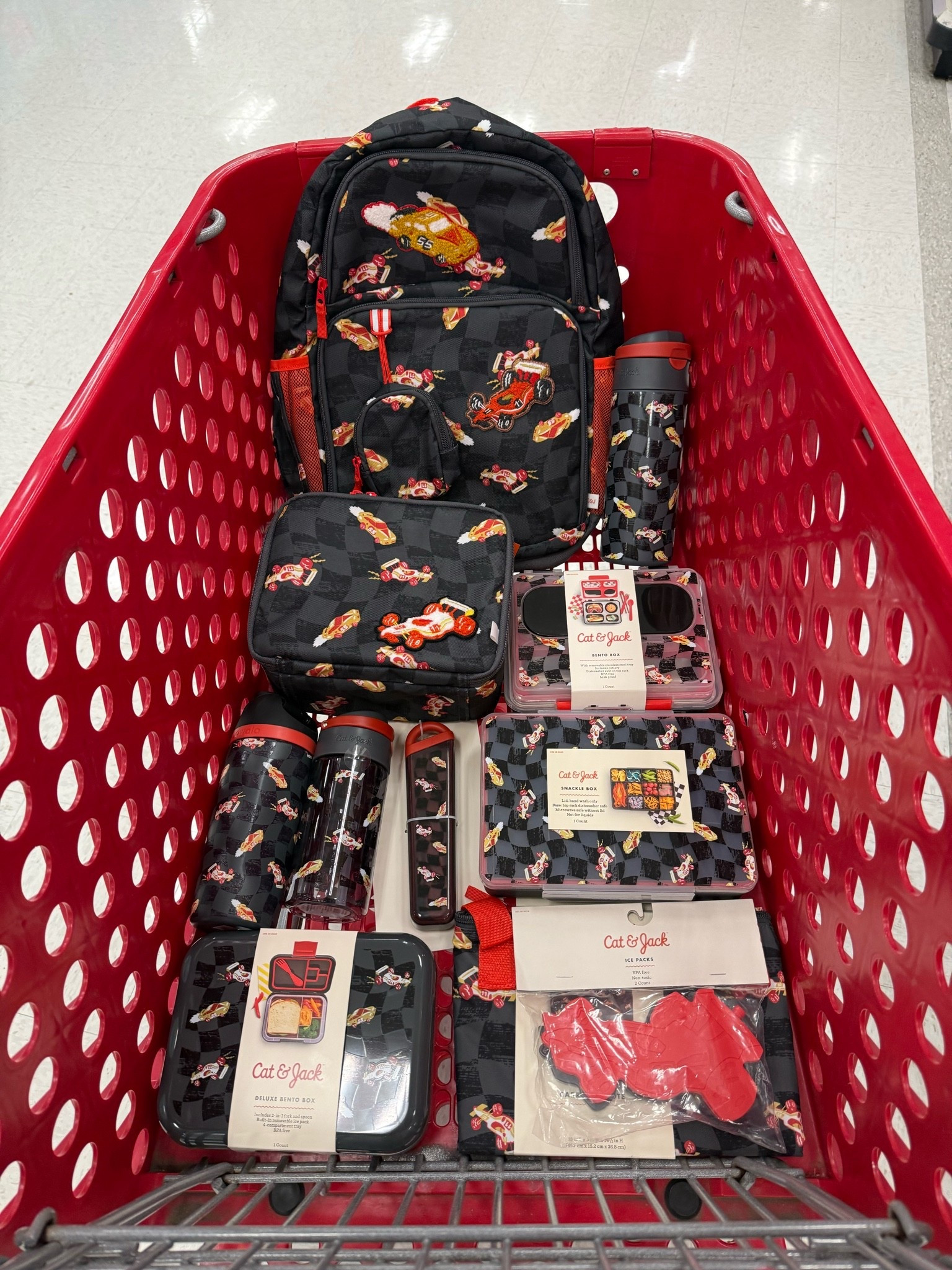 Target understood the assignment with this one. 🏁 The new Cat & Jack race car collection is SO cute for boys, and everything actually coordinates—from the backpack to the lunch gear, water bottles, ice packs, and even the cutest little accessories. Affordable, practical, and perfect for back-to-school. 🖤❤️

#LTKmomlife #LTKKids #LTKHome