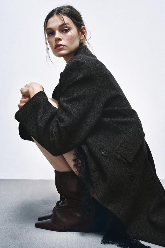 LEATHER FOOTED LEGGINGS HEELED ANKLE BOOTS | Zara UK