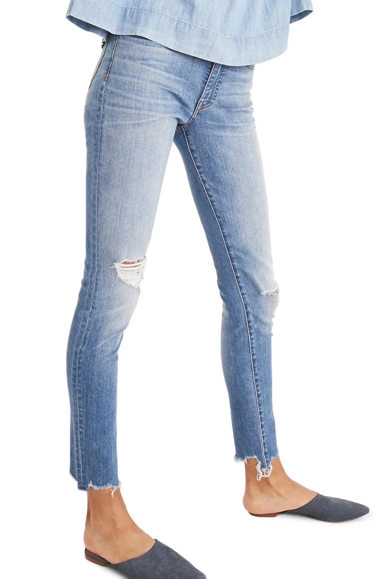 Madewell 9-Inch Torn Knee Skinny Jeans (Frankie) | Nordstrom