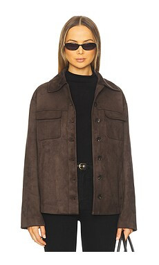 Tularosa Irene Faux Suede Jacket in Espresso Brown from Revolve.com | Revolve Clothing (Global)