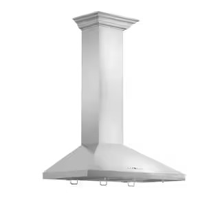 42 in. 400 CFM Convertible Vent Wall Mount Range Hood with Crown Molding in Stainless Steel | The Home Depot
