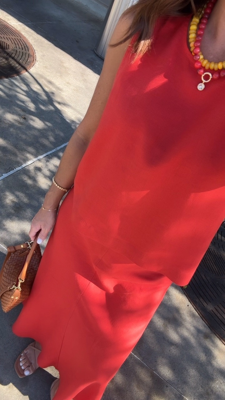 Outfit of the day. What I’m wearing. Red linen set. Z Supply. 
Both XS.

#LTKootd #LTKSeasonal #LTKOver40