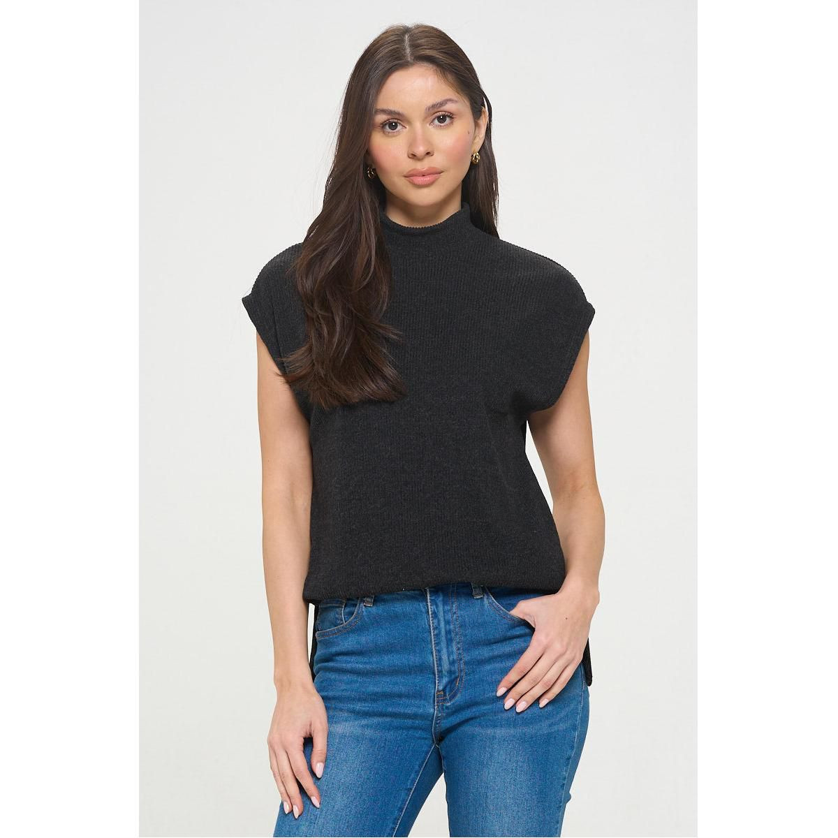 WEST K Women's Wrenley Sleeveless Ribbed Blouse - Medium - Black | Target