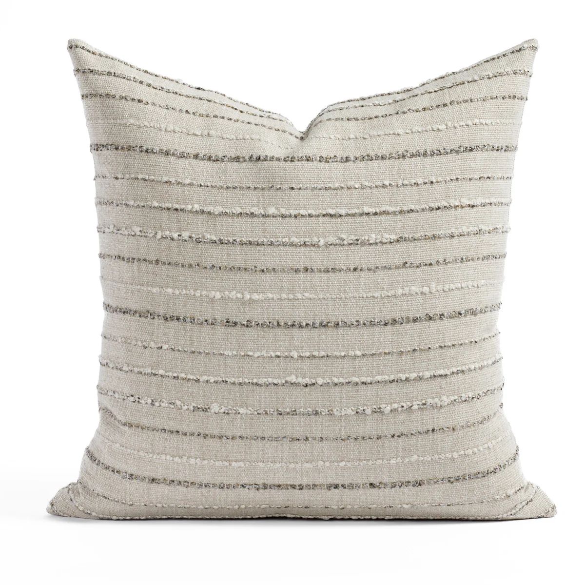 Wren Stripe 22x22 Pillow, Cobblestone | Tonic Living