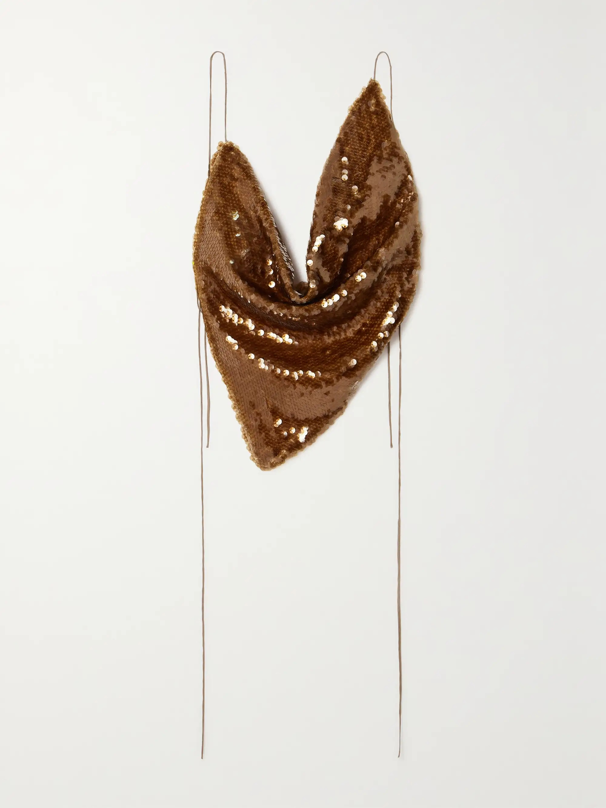 Backless draped sequined tulle halterneck top | NET-A-PORTER APAC