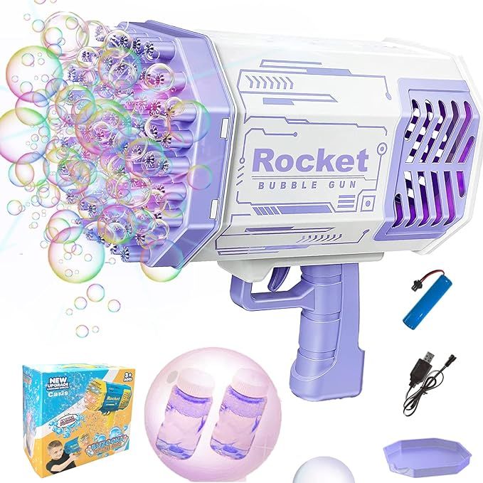 Caris Bubble Gun, Bubble Machine Gun 69 Holes with Colorful Lights, Bubble Blaster Gun for Kids A... | Amazon (US)