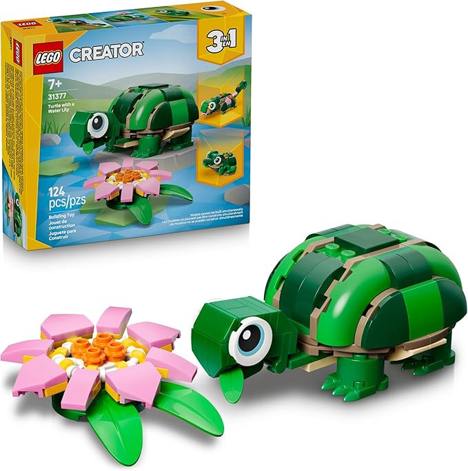 LEGO Creator 3 in 1 Turtle with a Water Lily Flower Building Toy for Girls & Boys - Kids Build a ... | Amazon (US)