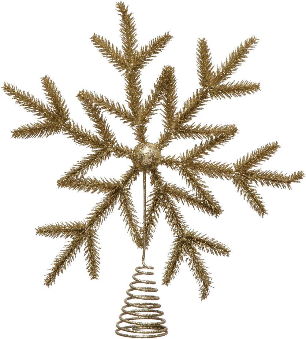 Plastic and Metal Star Tree Topper with Glitter, Champagne Finish | Amazon (US)