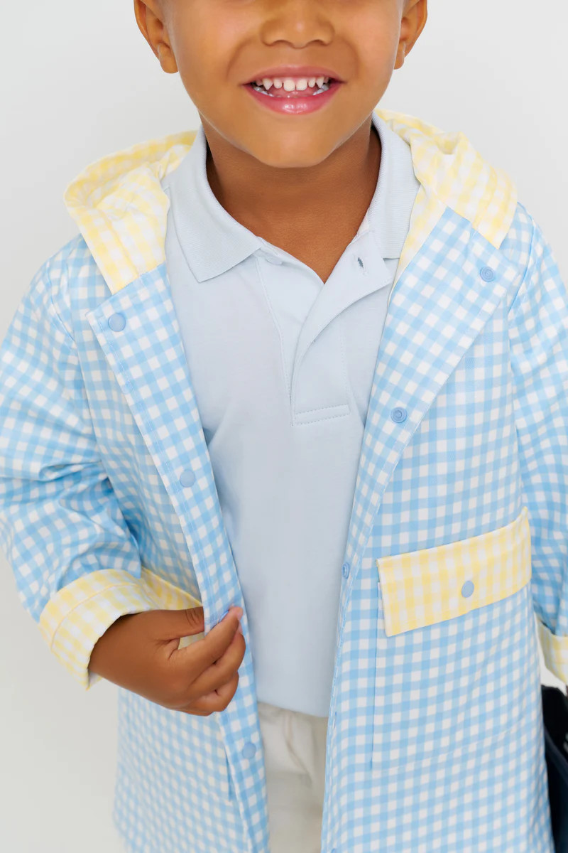 Liquid Sunshine Slicker - Buckhead Blue Gingham with Lake Worth Yellow | The Beaufort Bonnet Company