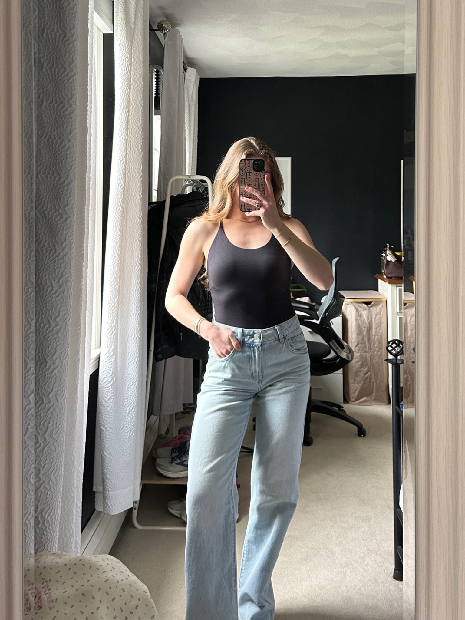 Simple outfit, basic outfit, basic outfit inspo, closet staples, light wash jeans, garage jeans, Amazon tops, Amazon basics, black bodysuit, coach watch, gold watch

#LTKootd #LTKSeasonal #LTKdayinmylife