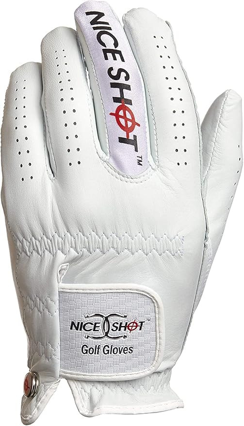 Guante de golf para hombre Nice Shot, cuero Cabretta, color blanco | Amazon (US)
