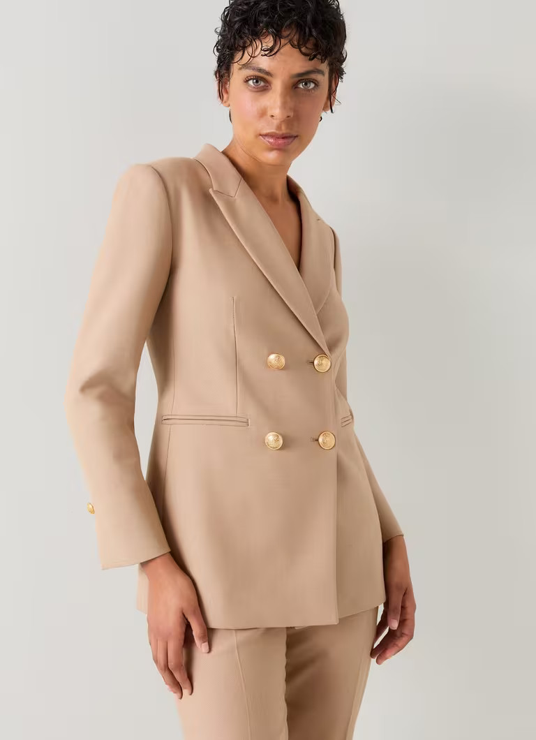 Mariner Camel Double-Breasted Jacket | L.K. Bennett (UK)