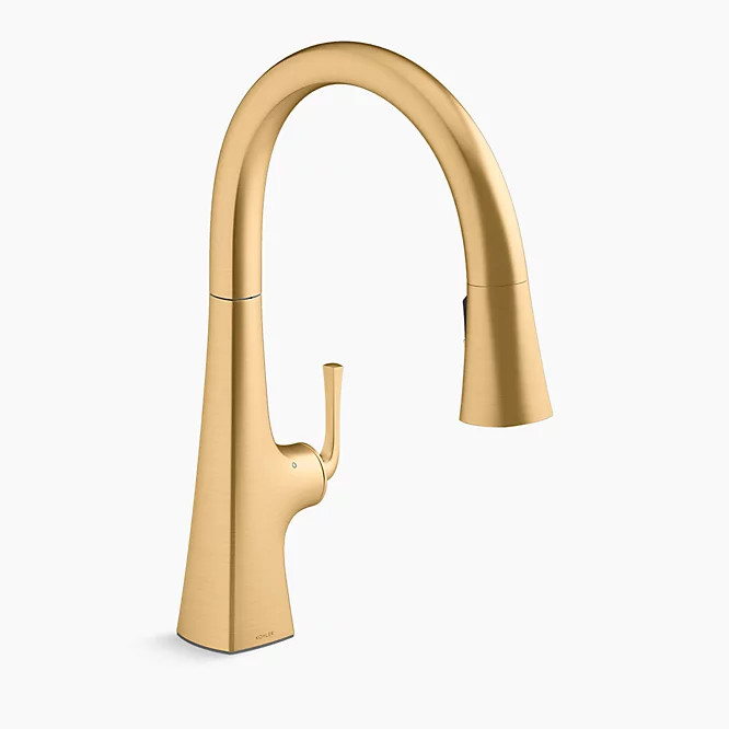 Touchless pull-down kitchen sink faucet with KOHLER® Konnect™ and three-function sprayhead | Kohler