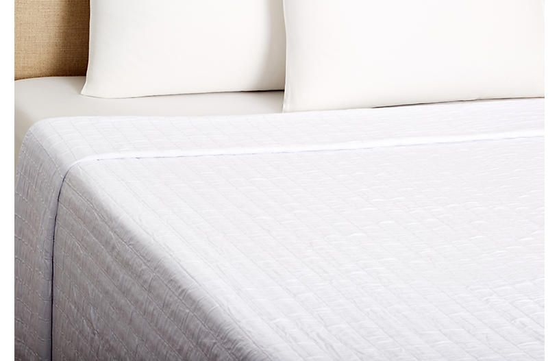 Relaxed Rows Coverlet - White - Belle Epoque - Twin | One Kings Lane