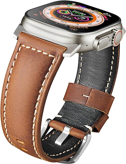 Gitalian Leather Band Compatible with Apple Watch Ultra 2 Ultra Band 49mm 45mm 44mm 42mm for Men,... | Amazon (US)