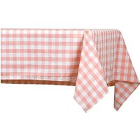 Pink & White Checkered Buffalo Plaid Gingham Fabric Rectangle Tablecloth For Spring, Easter, Baby Sh | Etsy (US)