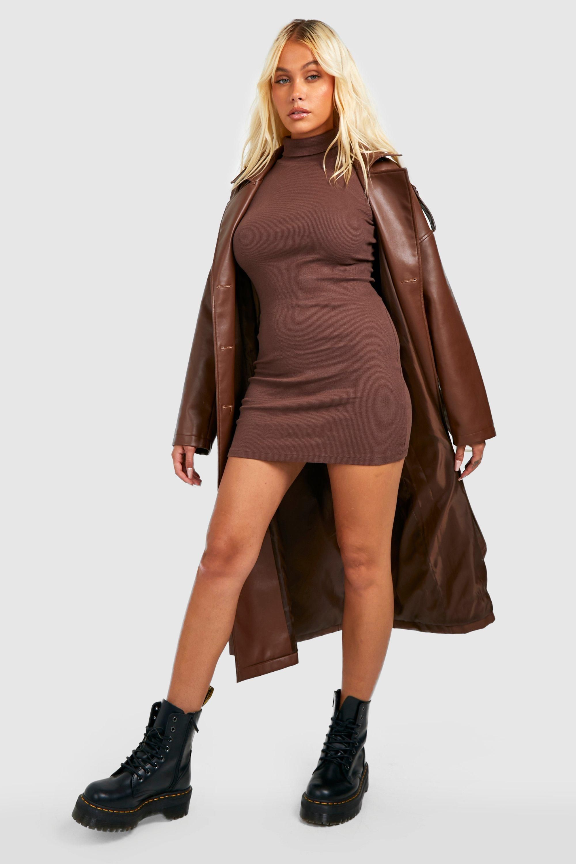 Turtleneck Mini Dress | Boohoo.com (US & CA)