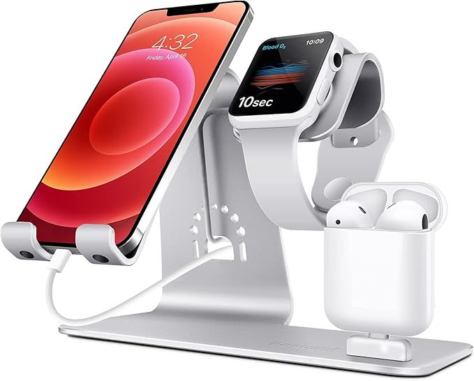 Bestand 3 in 1 Stand Holder for iPhone Mobile Phone iWatch Apple Watch and Charging Stand Station... | Amazon (US)