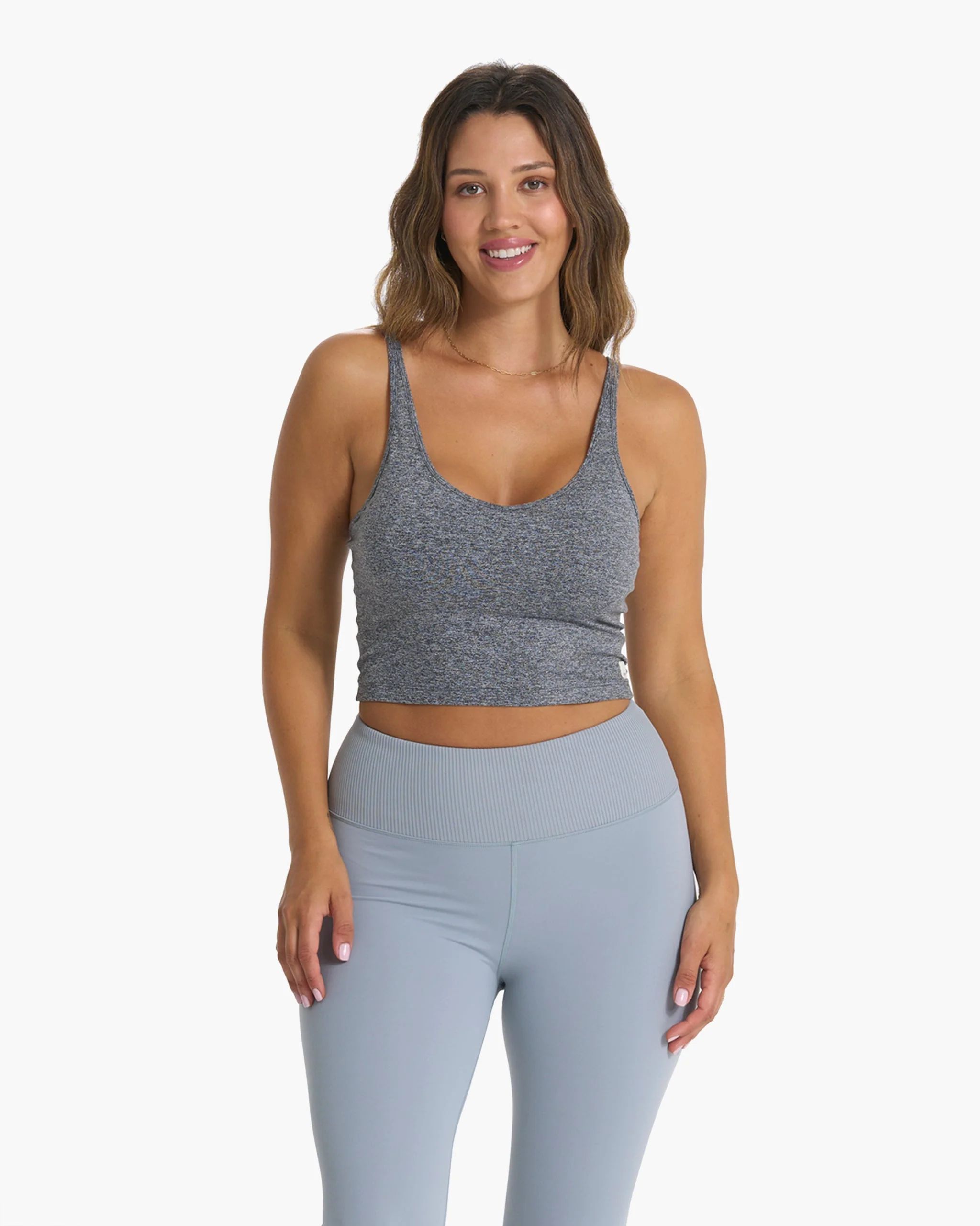 Halo Performance Crop | Heather Grey Tank Top | Vuori | Vuori Clothing (US & Canada)