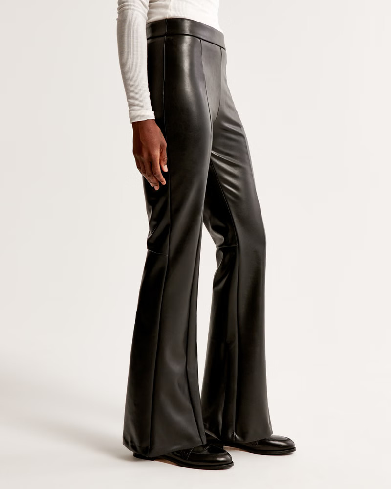Vegan Leather Flare Pant | Abercrombie & Fitch (US)