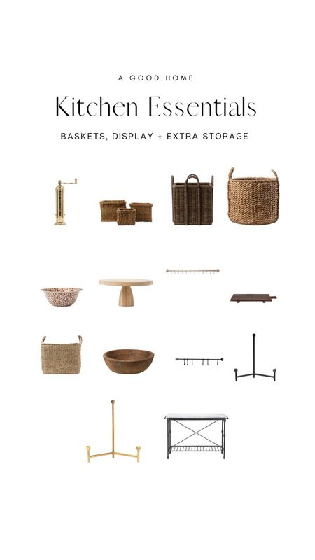 Baskets, display & extra storage: Kitchen Organization Tips + Essentials