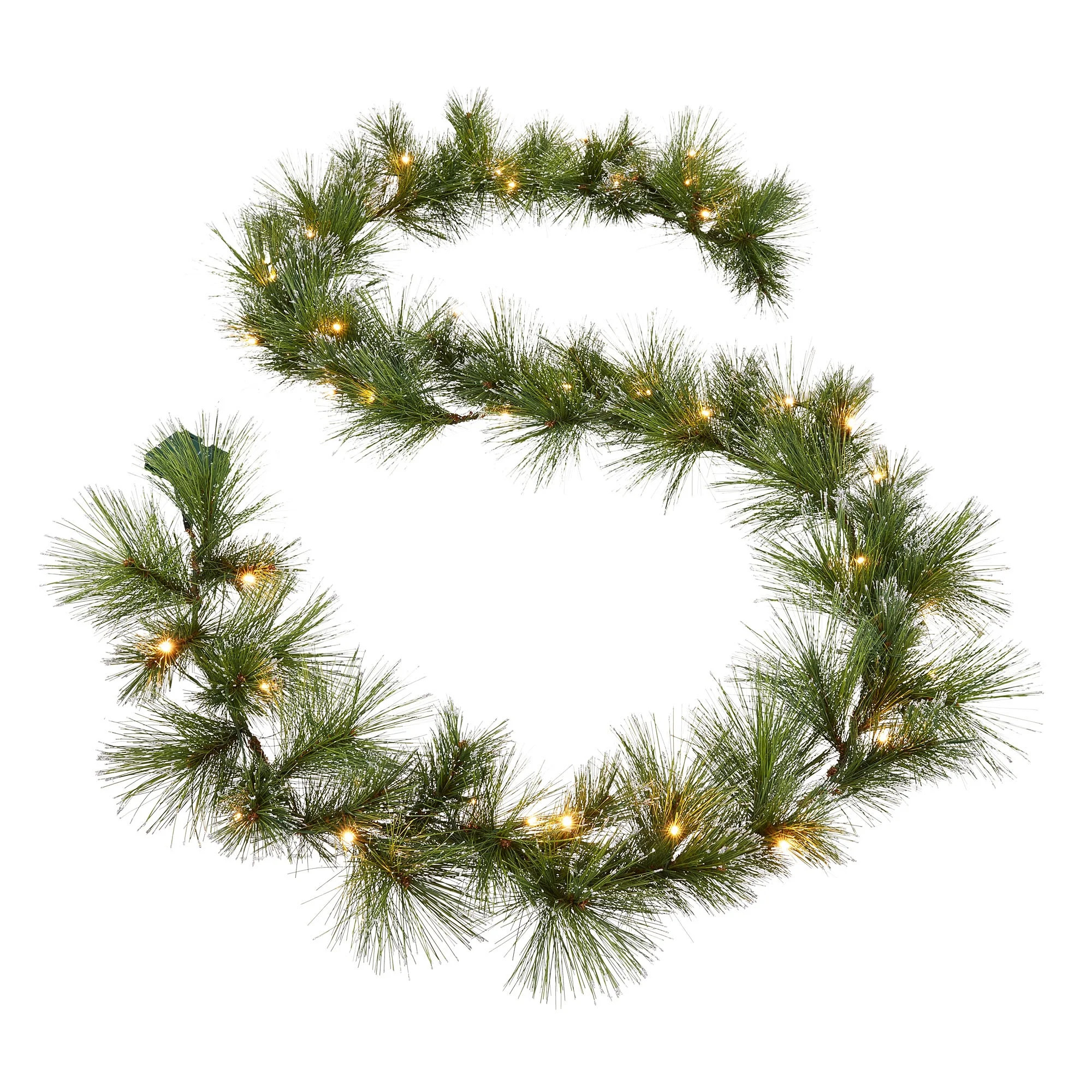 Holiday Time 9-Foot Pre-Lit Glitter-Finish Artificial Bristle Christmas Garland - Walmart.com | Walmart (US)